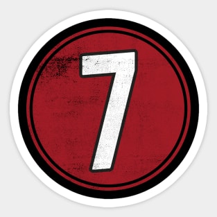 Number Seven 7 Sticker